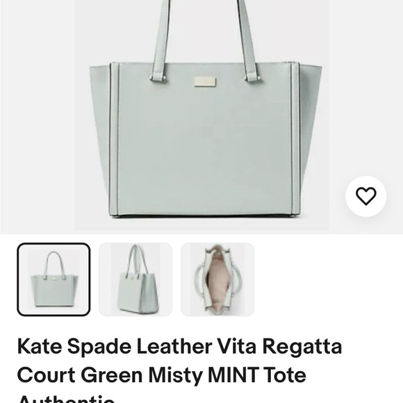 Kate Spade Vita Regatta Court Tote Shoulder Bag inMisty Mint-mint condition - Picture 5 of 5
